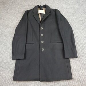 Burberry Brit Jacket Womens XL Black Wool Cashmere Overcoat Plaid Lined Classic